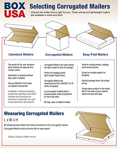 BOX USA BM14114 14 1/4"L x 11 1/4"W x 4"H, White (Pack of 50)
