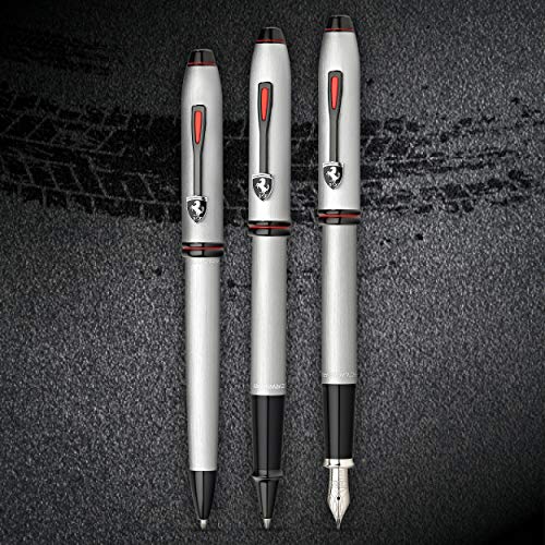 Cross Townsend Collection for Scuderia Brushed Platinum w/Polished Black PVD Appointments Rollerball Pen