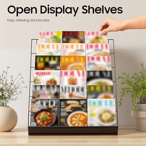 6 Tier Wire Book Display Rack Shelf, Black Book Signing Rack Tabletop
