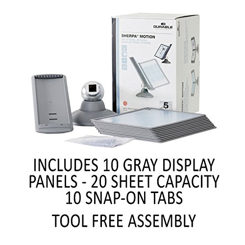 Durable 553937 Sherpa Motion Desk Reference System, 10 Panels