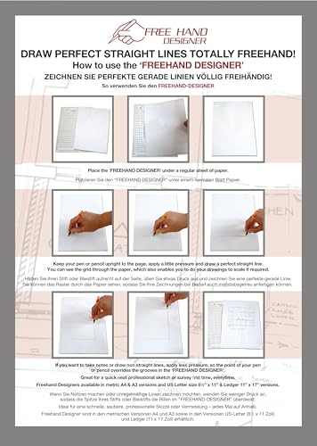 2 x A4 Grid Type 'Freehand Designer' Sheets. Draw Perfect Straight Lines Templates. Grid Type Sheets for Scale Drawings…