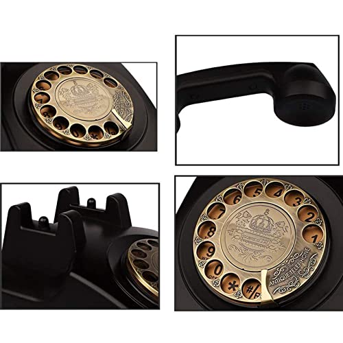 QUANGJN Corded Landline Telephone Vintage Antique Phones Classic Rotary Dial Home Phone Old Fashion Business Phones Office Decor