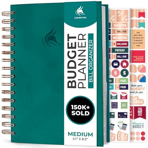 Clever Fox Budget Planner & Monthly Bill Organizer, Medium Dark Teal
