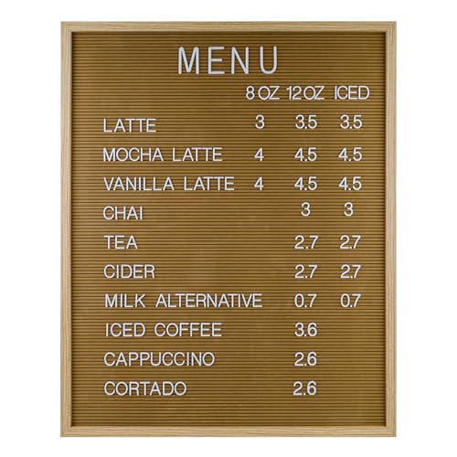 24 x 30 Inch Cappuccino Felt Letter Board for Menus and Price Lists
