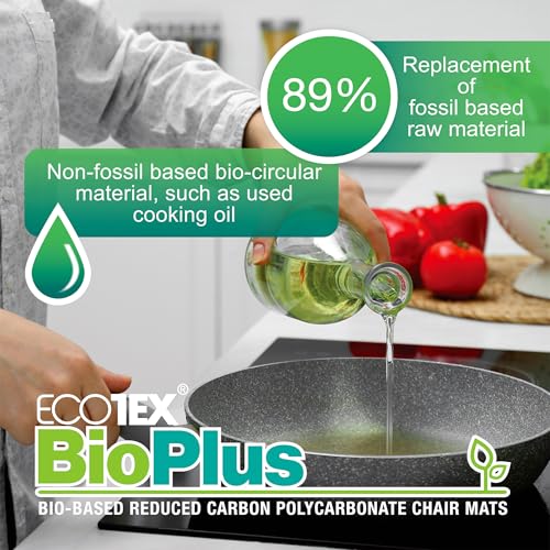 Floortex® BioPlus Strong Bio-Based Polycarbonate, Rectangular Chair Mat for Hard Floors - 35" x 47"