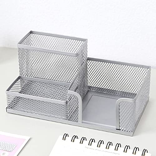 EliteBloom File Magazine Folder Holder File Rack Wrought Iron Metal Mesh Storage Box Office Desktop File Storage Box 3 Grid Student Dormitory Pencil Pen Storage Holder File Organizer (Black)
