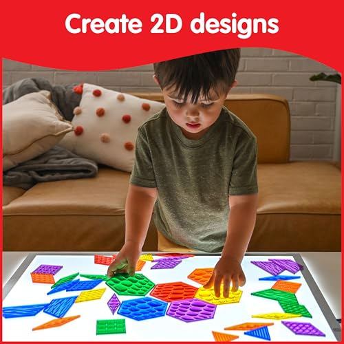 edxeducation Translucent Sensory Pattern Blocks | Set of 60 | Large, Plastic Shapes | Learn Standard Shapes | Sensory Manipulative for Kids