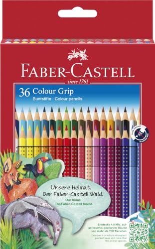 Faber-Castell COLOUR GRIP WATER-SOLUBLE PENCIL BOX 36, multicoloured, 17,5cm, F112442