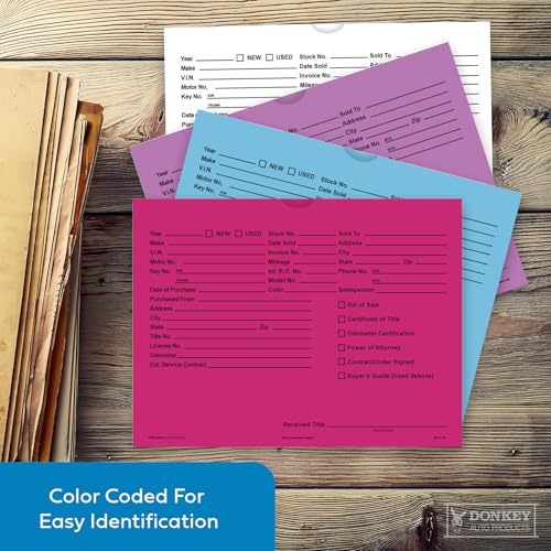 Printed Vehicle Deal Envelopes 9x12 Deal Jackets (100 shrink wrapped) (Fuchsia)