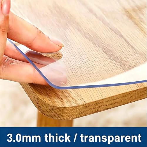 ACFBGFV Transparent 38 x68 in 3mm Small Office Desk Blotter Mat Clear Plastic Table Protector Cover Pad PVC Surface Proection Mat Pad Anti Scratch Table Mat Table Protector Waterproof Easy Clean