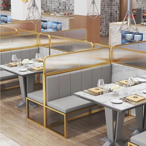 Stylish Golden Glass Partition Screen - 60x120cm (23.62x47.24in) Room Divider for Dining Areas & Home Office, Semi-Private Workstation Separator for Restaurants & Offices