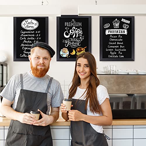 HBCY Creations 18" x 24" Rustic Black Solid Wood Frame Wall Chalkboard, Magnetic Surface, Home Décor, Restaurant & Café Menus, Blackboard, Includes Chalk, Eraser & Hanging Hardware