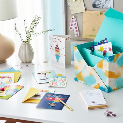 Hallmark All Occasion Cards, Assorted 24-Pack with Organizer (Watercolor)
