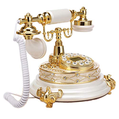 Telephone Antique Telephone European Antique Retro Phone Creative Fashion Home Landline Garden Office Telephone Landline WD (White b)