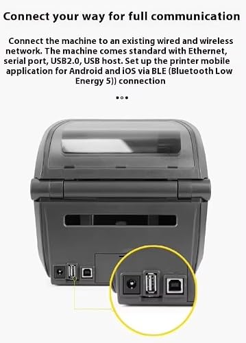Zebra ZD621 Direct Thermal Desktop Label Printer – 4" Print Width, 300 dpi, Color Touch LCD, USB, Serial, Ethernet, Wi-Fi (Renewed)