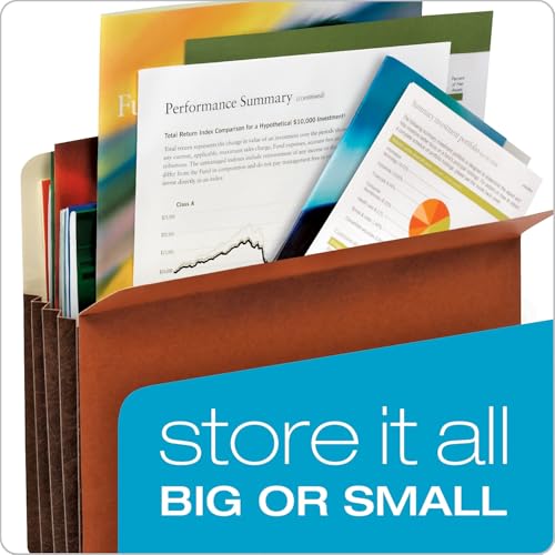 Pendaflex 64264 File Pocket with Tyvek, Straight Cut, 1 Pocket, Legal, Brown (PFX64264)