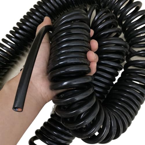 Coiled Mains Flex Curly Spring Cord 4 Core 2.5mm Electromagnetic Chuck