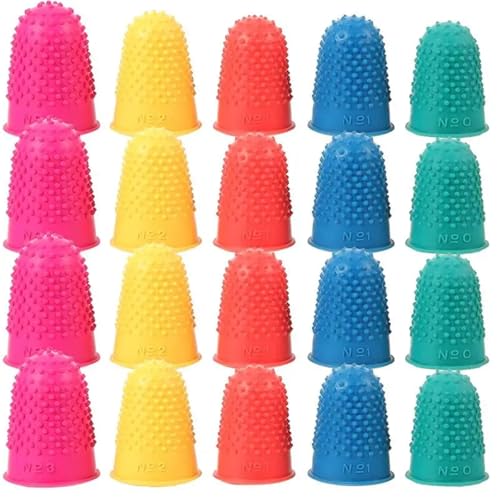 Rubber Finger Tips Protectors 60pcs Finger Cots Rubber Finger Protectors Sleeve Cover Anti-Slip Fingers Guard Embroidery Knitting Sewing Thimble Cover Cots