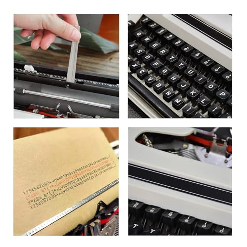 Vintage Manual Typewriter Machine, Old Fashioned Traditional Portable Manual Typewriter, Mechanical English Typewriter for Notes(Red)