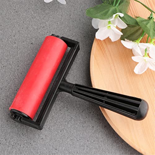 NRFJFOP 10cm Printmaking Rubber Roller Soft Brayer Craft Projects Ink and Stamping Tools (red)