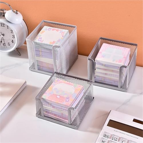 Xuanqiu Metal Mesh Desktop Sticky Note Box 5-Pack Office Storage Organizer