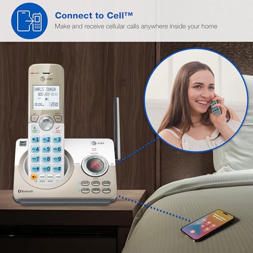 AT&T DECT 6.0 Cordless Phone, 4-Handset – Smart Call Blocker, Bluetooth Connect to Cell, Answering Machine, 1.8" Backlit Display | DL72419