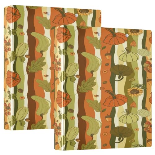 Xpdkjwd Pumpkin Background 3 Ring Binder Can Hold 200 Letter Size Binders, Suitable for Home, Office, Dormitory, 2Pcs