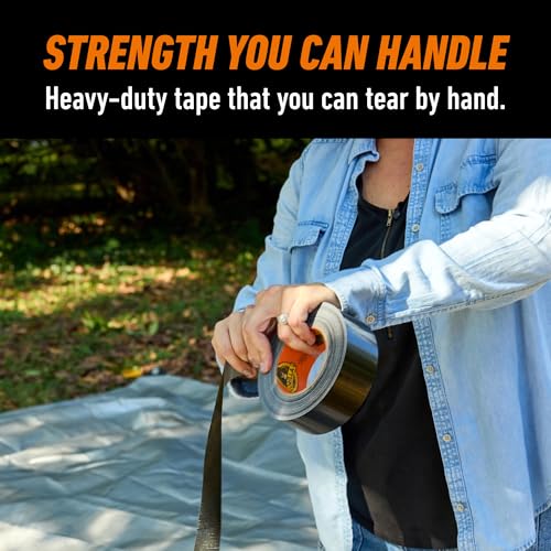 GORILLA Heavy Duty Duct Tape, Weatherproof, Black, 1.88" x 35 yd, 2-Pack
