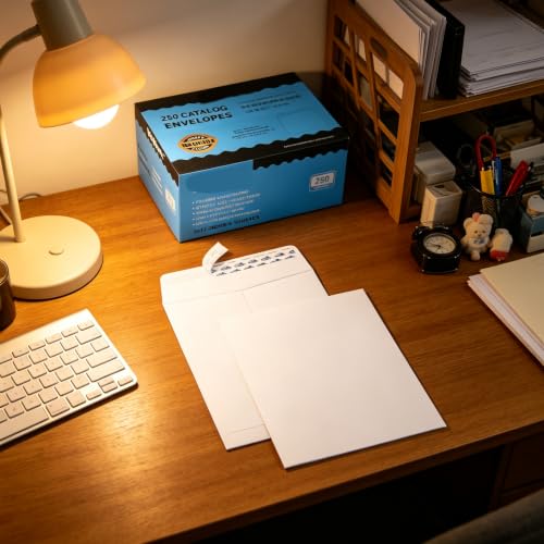 9X12 Self Seal Catalog Envelopes 250 Packs White Envelopes with Peel