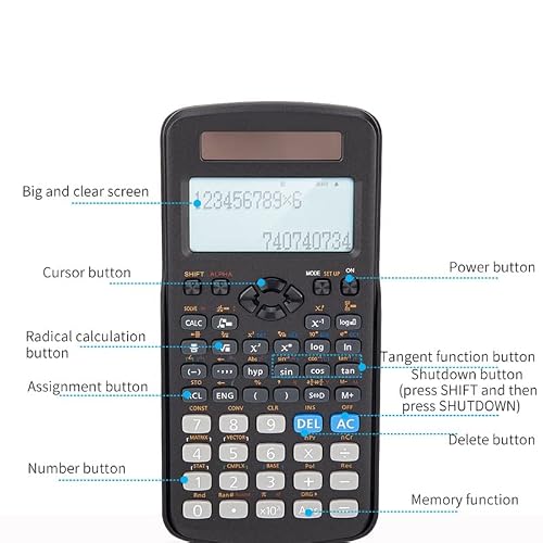 EWUROI Scientific Calculator 417 Function Standard Engineer Calculators Middle High School Student Supplies Electronic Calcu