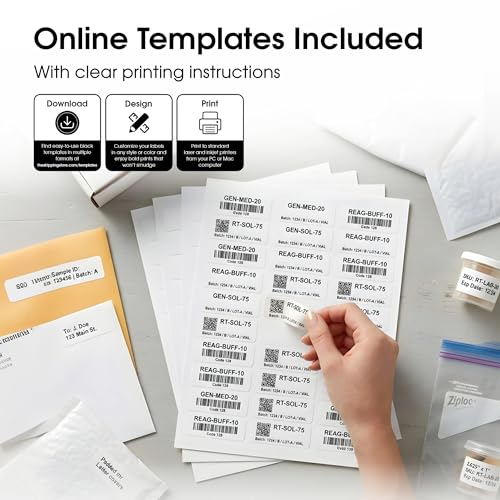 1" X 2 5/8" Matte White Printable Address Labels