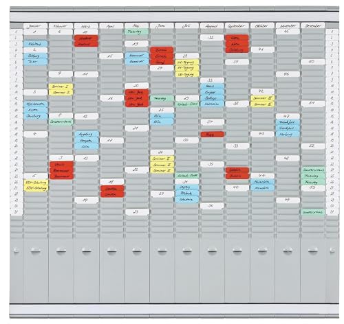Franken PV-SET4 T-Card Office Planner with German Headings 81.9 x 78 cm 12 + 2 Index 35 Items