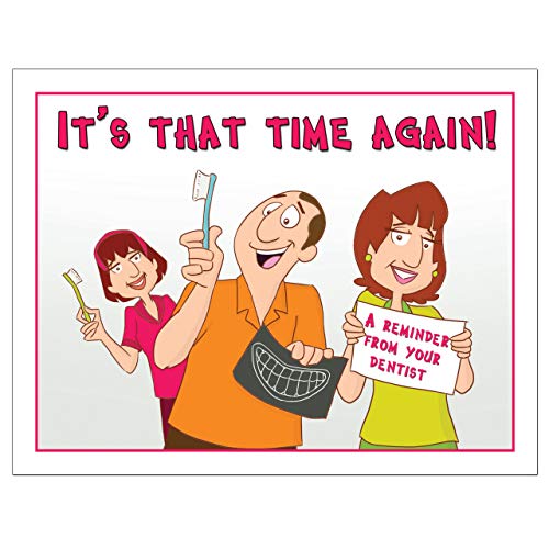 Custom Recall Laser Reminder Postcards, Dental Appointment Reminder Postcards. 4 Cards Perforated for Tear-off at 4.25" x 5.5" on an 8.5" x 11" Sheet of 8 Pt Card Stock. (1000)