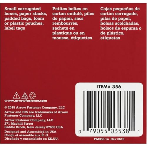 Pack of 4 Arrow Fastener 356 Genuine P35 3/8-Inch Staples