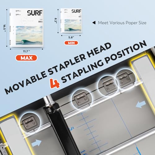 CGOLDENWALL Booklet Maker A3 Paper Folder Stapler Machine, MAX 11.7"×16.5" Book Binding Folding Saddle Stitch, for Factory School Home Church, Brochures Manuals Invitations