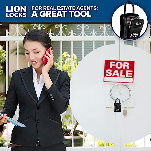 Lion Locks Lock Box for Keys, 6 Pack Black - Secure Key Safe Solution with Combination Lock for Homes, Real Estate, Businesses, Gyms, Schools