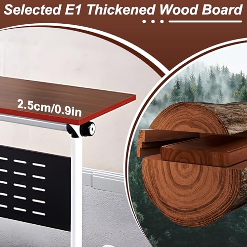 MOFGOE Large Conference Room Table, Folding Training Table with Wheels, Mobile Seminar Desk, for Office Classroom Meeting, Modular Spliced ​​& Combined, Brown,1pack,55x24x30 Inch