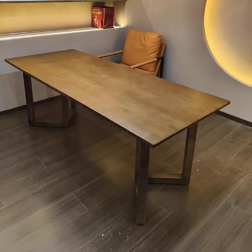 LINKIO Home Office Desks Chinese Style Solid Wood Tea Table, Office Boss Meeting and Negotiating Tea Table, Suitable for Kitchen, Living Room and Dining Room Computer Table Desk(220x80x75cm)