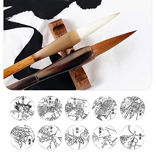 Chinese Caligraphy Brush, Sumi Drawing Brush, Chinese Traditional Calligraphy Brush Chinese Calligraphy Watercolor Drawing Brush Goat Hair Painting Sumi Set