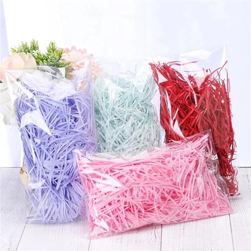 INNKJXCKVX Gift Basket Filler 300g Raffia Paper Raffia Stuffing DIY Wedding Party Gift Box Candy Material Packaging Filling Decoration Crepe Paperno.43(Lake Blue)