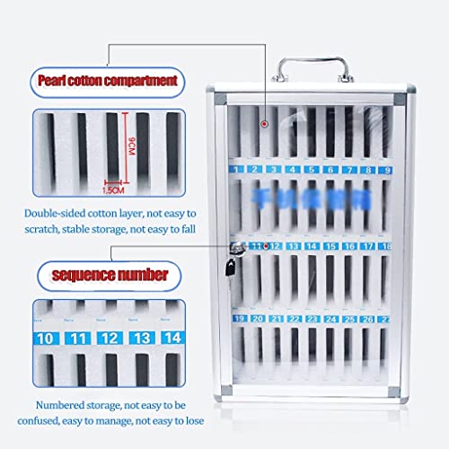 12/24/36 Bit Aluminum Alloy Pocket Chart Cell Phones Storage Cabinet for Cell Phones, Wall-Mounted with A Locked, Can Be Carried by Hand for Classroom Office Factory