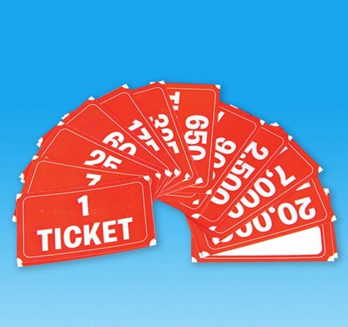 3.5 x 2 inches Red Redemption Ticket, Case of 50