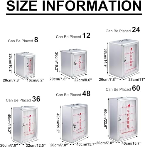 CZHIXG Pocket Chart Cell Phones Storage Cabinet, Cell Phones Storage Cabinet Durable and Stylish Aluminum Alloy Cell Phones Holder Storage Box (Size : 8)-1