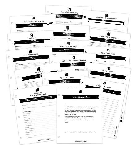 HannahDirect The Homeowner's Book of Records - Real Estate Agent Closing Gift (Black, Pack of 1)