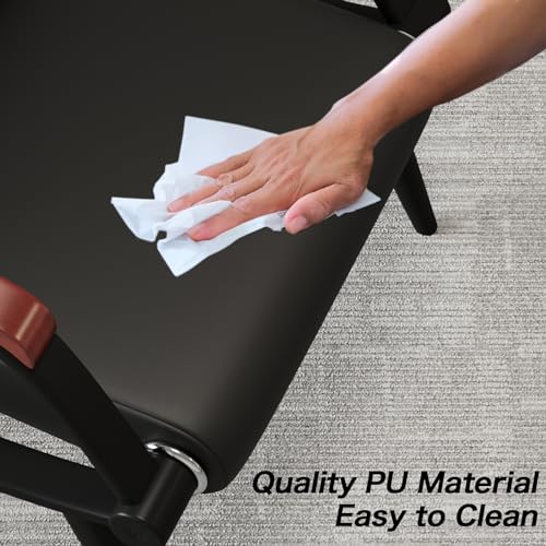 wonline Waiting Room Bench, Office Furniture Reception Chairs with Arms, Leather Chairs is Suitable for Clinic,Airport,Hospital,Barber,Salon,Bank-(Red&Black,3 Seat)