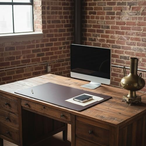 Dacasso Classic Leatherette Mat Desk pad, 24 x 19, Chocolate Brown (P3427)