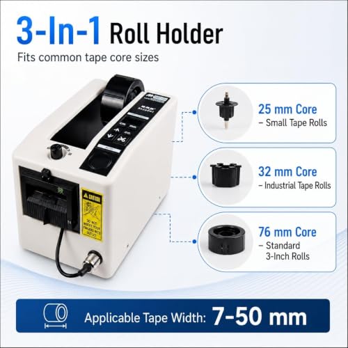 Electric Automatic Tape Dispenser, Tape Cutting Machine, 7-50mm Width, 20-999mm Length Range, for All Kinds of Adhesive Tapes, Labelling & Electronic Tape Dispensing
