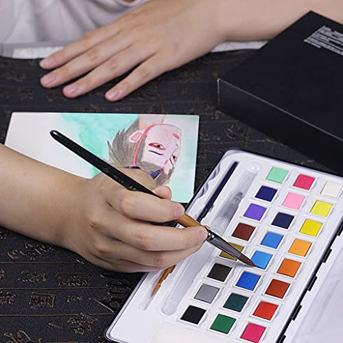 HBJWOV 12 Pcs Many Types Nylon Hair of Painting Brush Iron Box Artist Paint Brushes Set for Watercolor Oil Acrylic