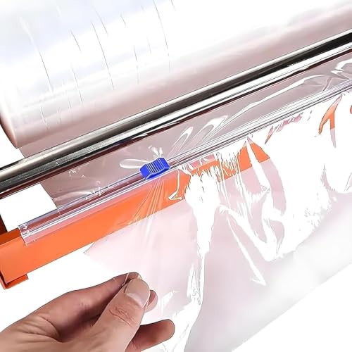 Hyeqs Manual Stretch Film Wrapper, Stretch Film Dispenser, with Slide, Adjustable Width, Max Film Width 500mm, Stretch Film Dispenser for Efficient Packing in Warehouse and Food Applications