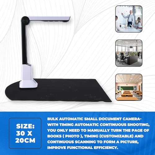 ALFYRCFT Document Camera for Teachers, Portable USB Document Camera Scanner with Stand 8MP HD A4 Format Cam Photo Scanner